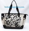 black white cowhide purse hair on hide leather handbag