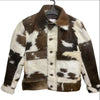 Cowhide Jacket Brown White Hair-On Hide Western Rodeo Style