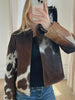 Tricolor Hair On Cowhide Print Jacket Women