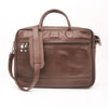 Cowhide Leather Laptop Bag With Trolley Sleeve Briefcase