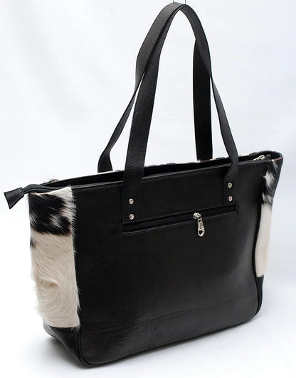 black white cowhide purse hair on hide leather handbag