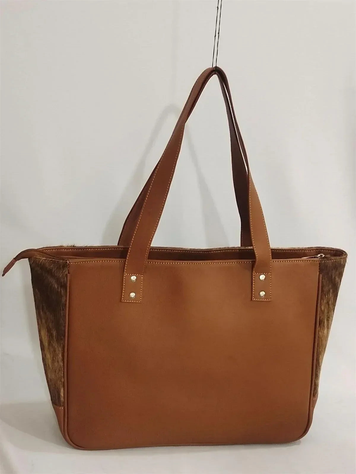 Cowhide Tote Bag Large Brindle Leather Shoulder Bag
