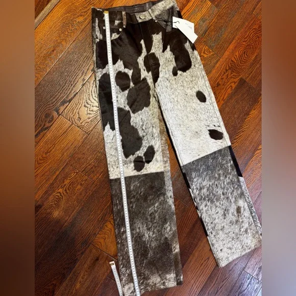 Hair on cowhide western pants for rodeo outfits