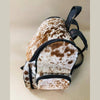 cowhide backpack speckled brown white leather backpack purse