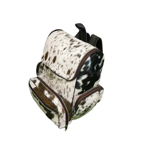 cowhide backpack natural speckled leather backpack purse