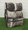 Real Cowhide Travel Backpack Grey Brindle