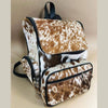 cowhide backpack speckled brown white leather backpack purse