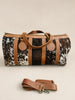 cowhide duffle bag for travel overnight weekender