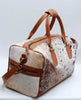 cowhide duffle bag speckled travel luggage bag
