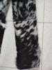 Cowhide Pants Women Black White Real Hair On Hide Leather