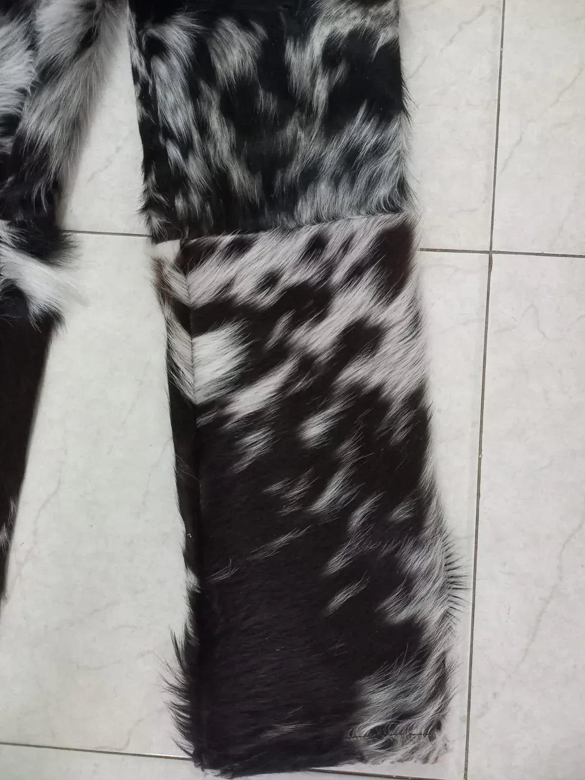 Cowhide Pants Women Black White Real Hair On Hide Leather