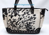 black white cowhide purse hair on hide leather handbag