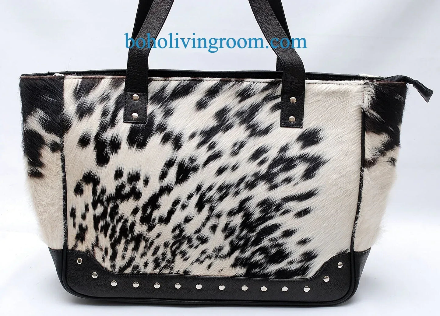 black white cowhide purse hair on hide leather handbag