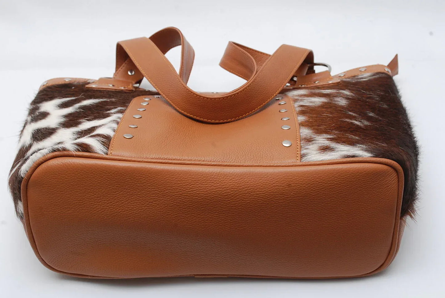 cowhide tote bag tricolor leather hair on hide handbag