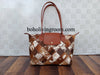 tricolor cowhide tote purse hair on hide leather handbag