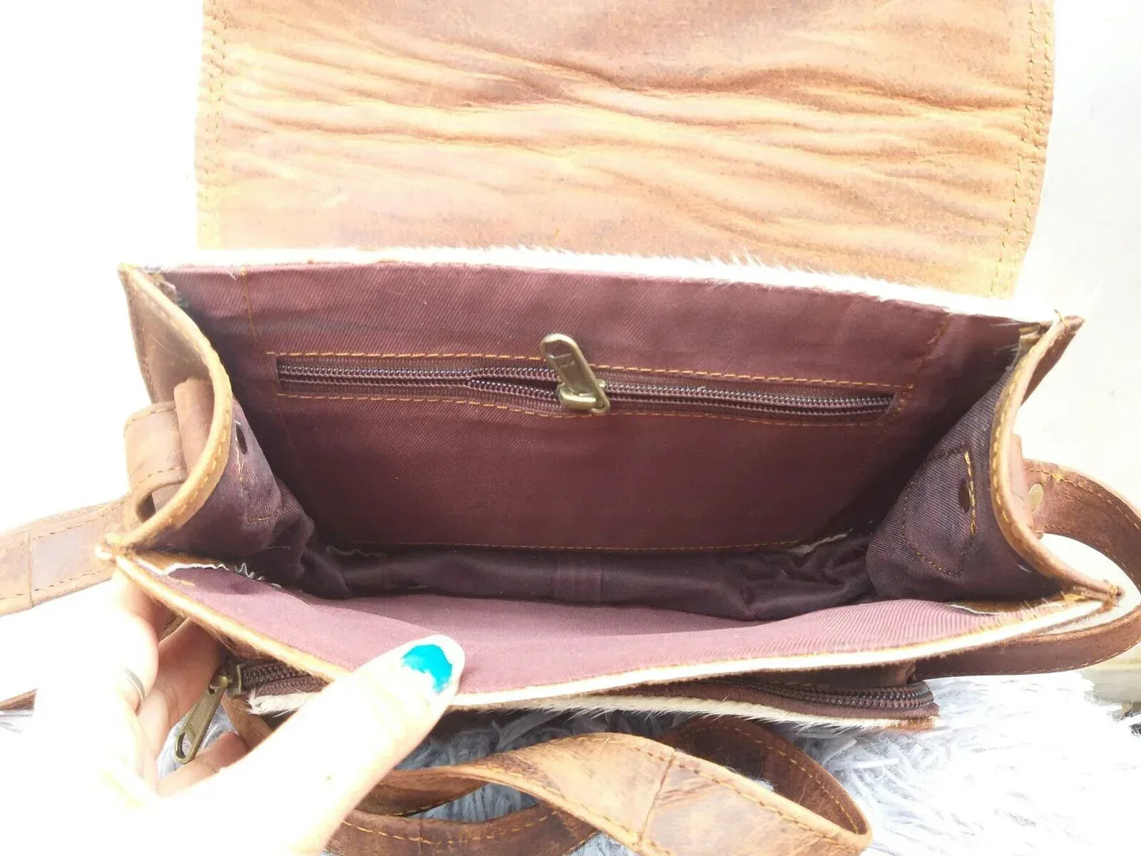 cowhide sling bag women real leather crossbody purse