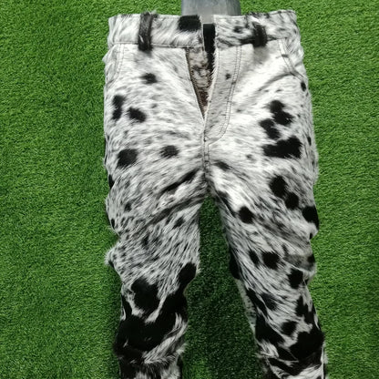 Cow Print Pants Men Real Cowhide Hair On Hide Trousers
