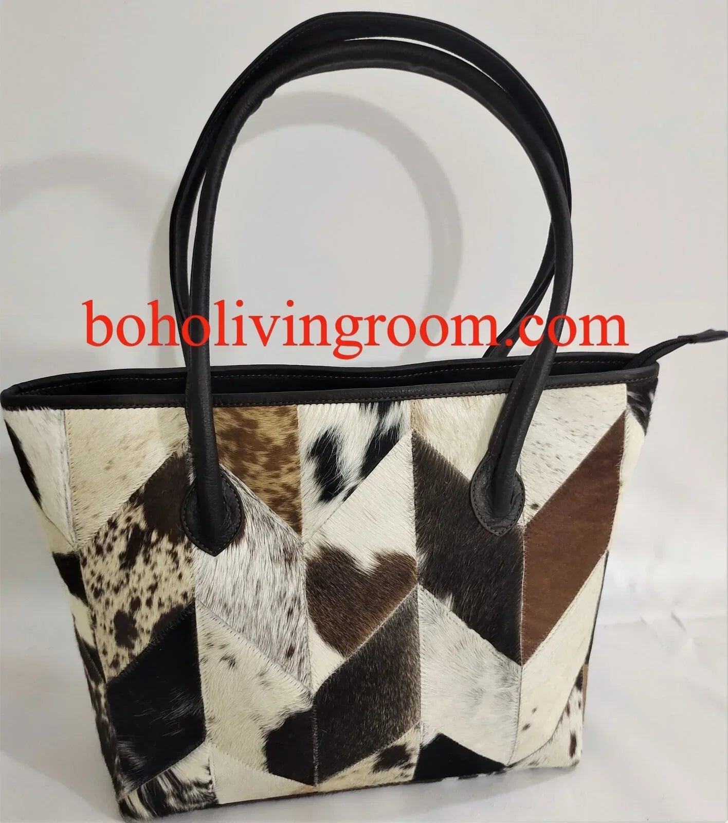 cowhide tote bag patchwork leather handbag for women