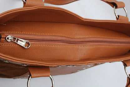 Cowhide shoulder bag leather tote purse speckled