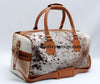 cowhide duffle bag speckled travel luggage bag