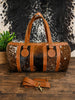 cowhide duffle bag for travel overnight weekender