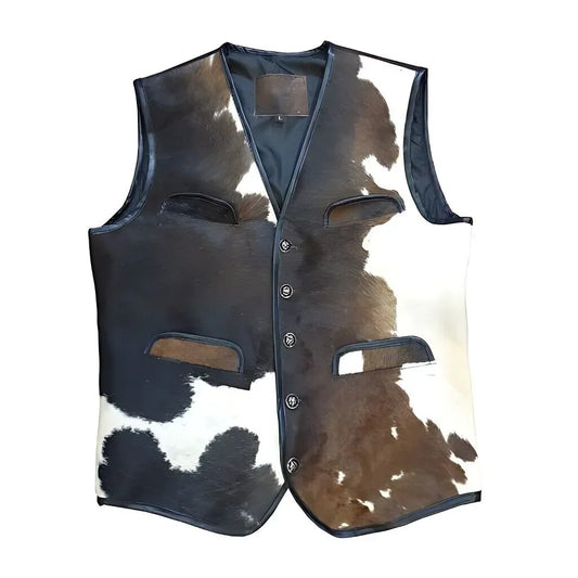 Cowhide Vest Dark Hair On Cowhide Fur Vest