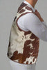Mens Cow Skin Vest Brown White Cowhide Vest