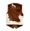 Men’s cowhide vest genuine hair-on cowboy western leather waistcoat