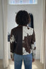 Women tricolor cow print hair on jacket