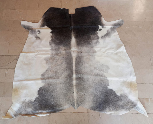 Small Grey White Cow Hide Rugs 4.2ft x 4.8ft