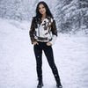 Western cowhide fur biker jacket for women western wear