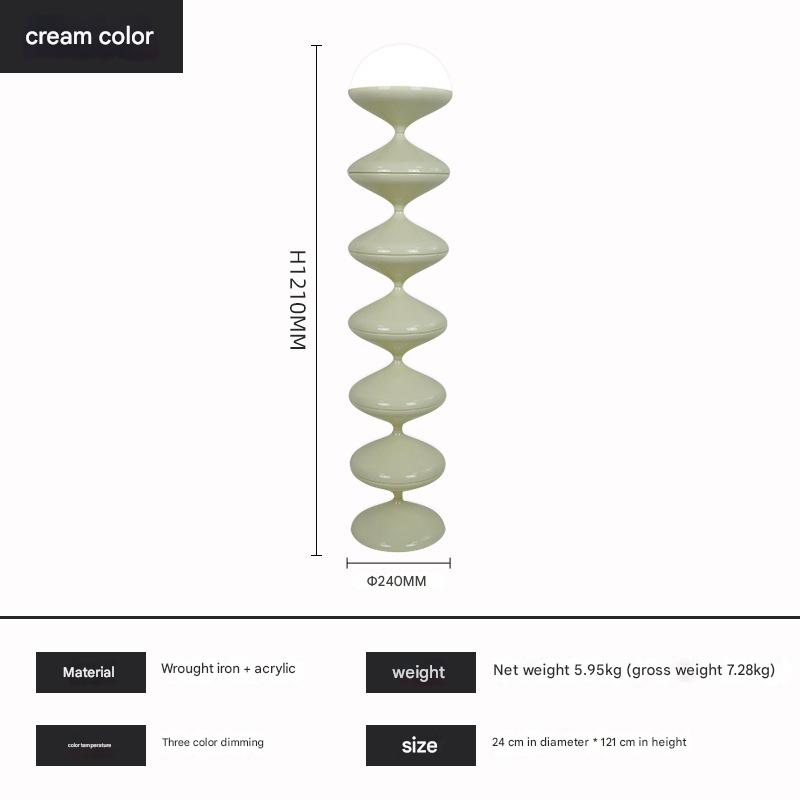 Contemporary nordic gourd floor standing lamp Cream
