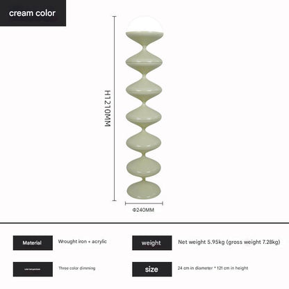 Contemporary nordic gourd floor standing lamp Cream