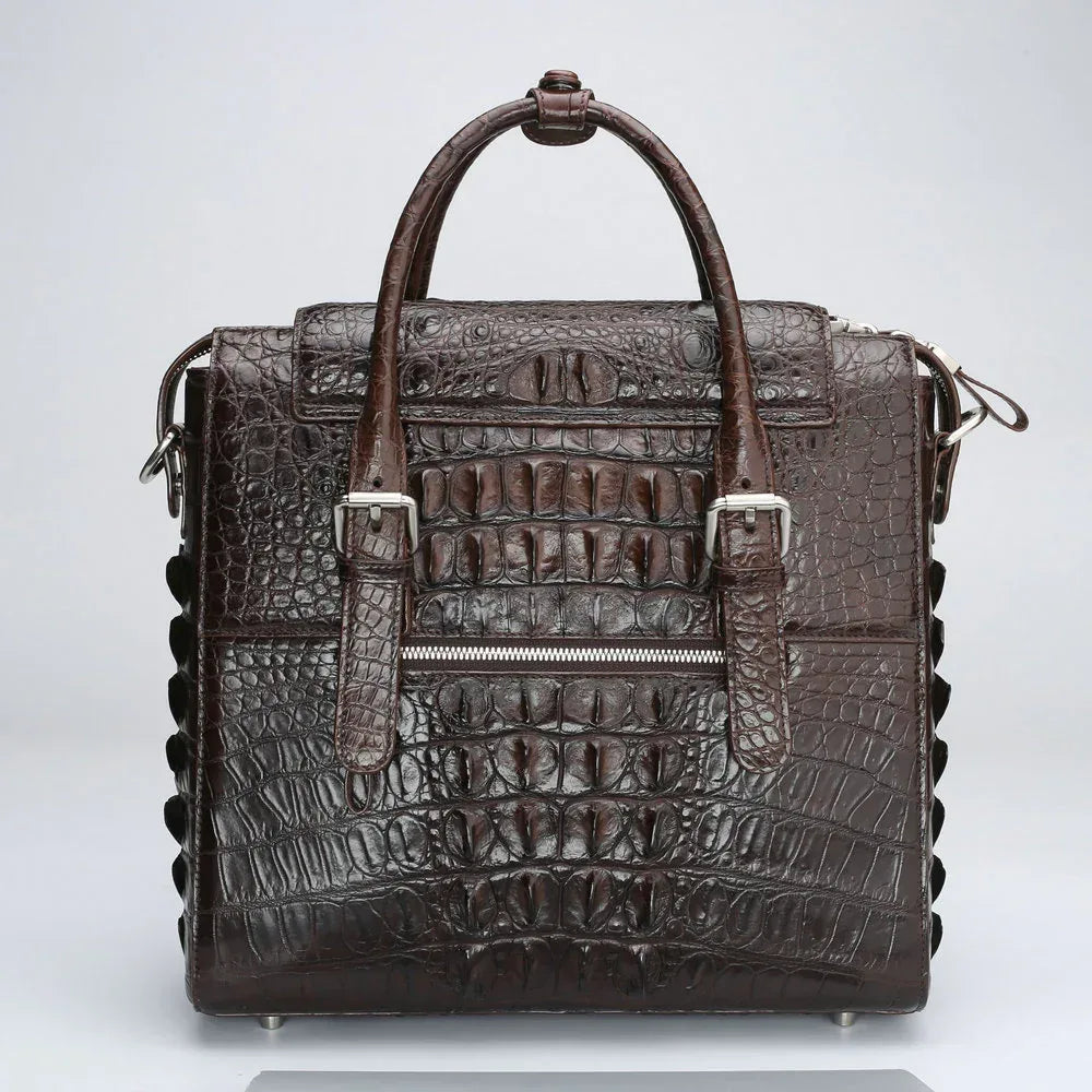 Men’s Crocodile Briefcase for Business Travel and Laptop Storage