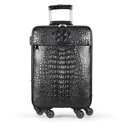 Crocodile Leather Trolley Suitcase for Business & Travel 1 Real Crocodile Leather