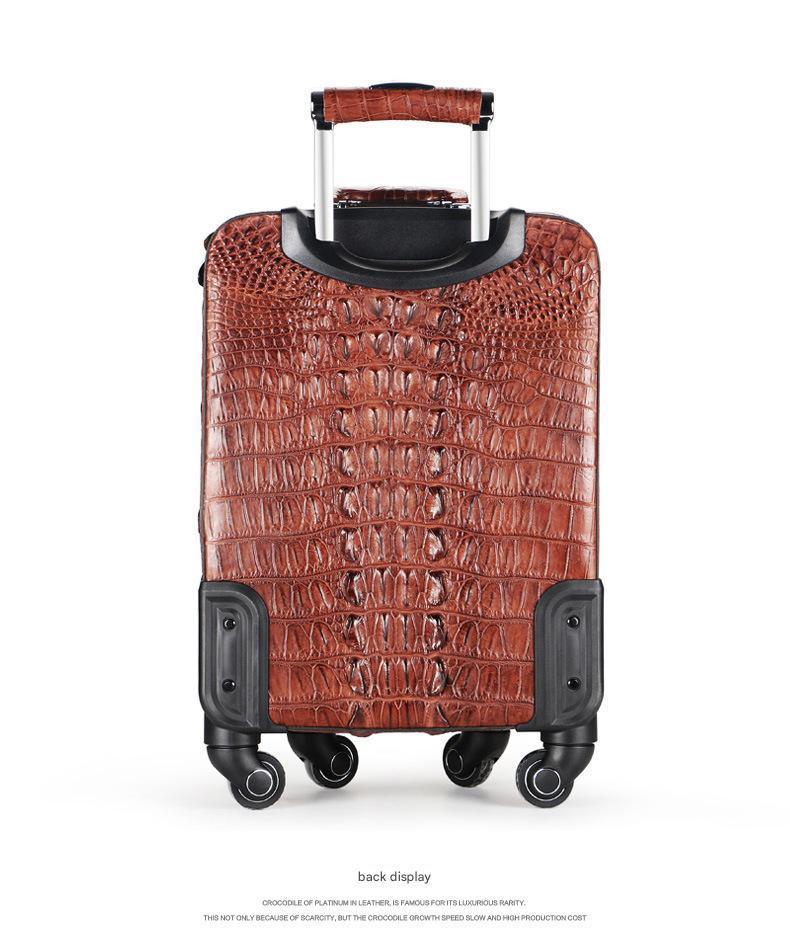 Crocodile Leather Trolley Suitcase for Business & Travel
