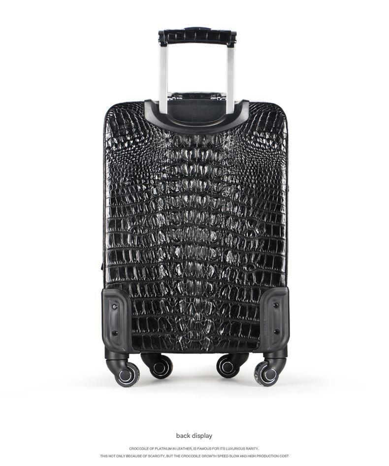 Crocodile Leather Trolley Suitcase for Business & Travel
