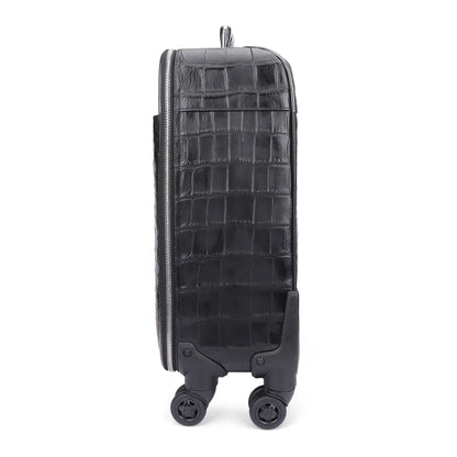 Premium Real Crocodile Leather Trolley Suitcase for Men