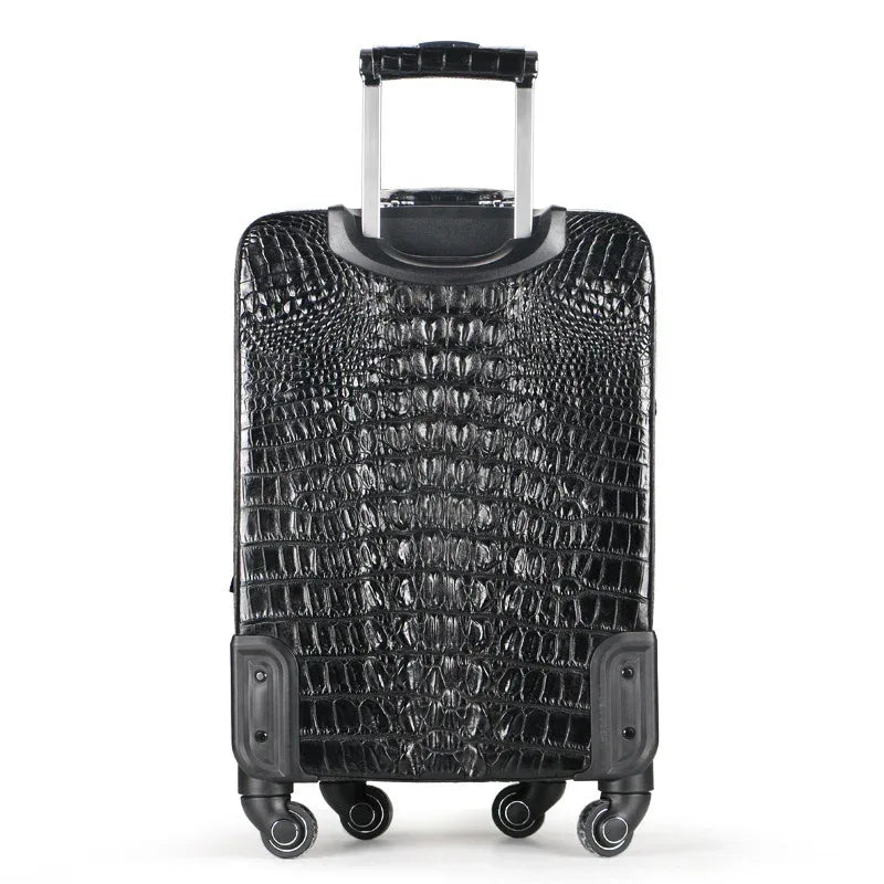 Crocodile Leather Trolley Suitcase for Business & Travel