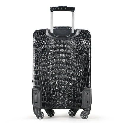 Crocodile Leather Trolley Suitcase for Business & Travel