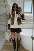 Brown cowhide jacket women western pony coat