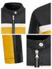 cropped moto jacket women black yellow