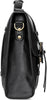 Black leather messenger bag for women