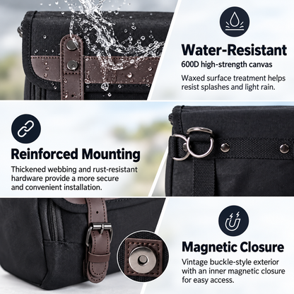 Canvas Bike Bag with Waxed 600D Fabric for Motorcycles