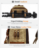 Vintage Canvas Leather Camera Backpack with Dual Buckles and Dividers