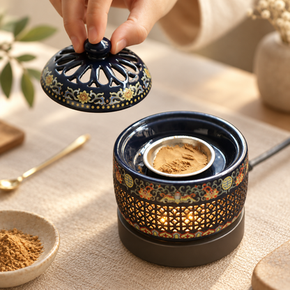 Ceramic Incense Burner with Adjustable Temperature Timer Control