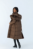 Fur Collar Jacket for Women Long Down Coat with Fox Trim