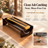 Bamboo Incense Stick Holder with Removable Metal Mesh Ash Tray