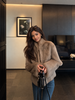 Rabbit Fur Jackets for Women Short Stand Collar Winter Coat