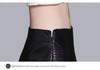 High Waist Leather Midi Skirt Black Swing A-Line Skirt